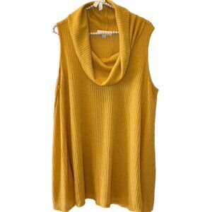 Umgee Gold Cowl Neck Sleeveless Swing Top XL
